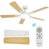 Garvee Deckenventilator 132 cm Mit LED, 6 Stufen, DC Motor, Fernbedienung, Leise - Weiß