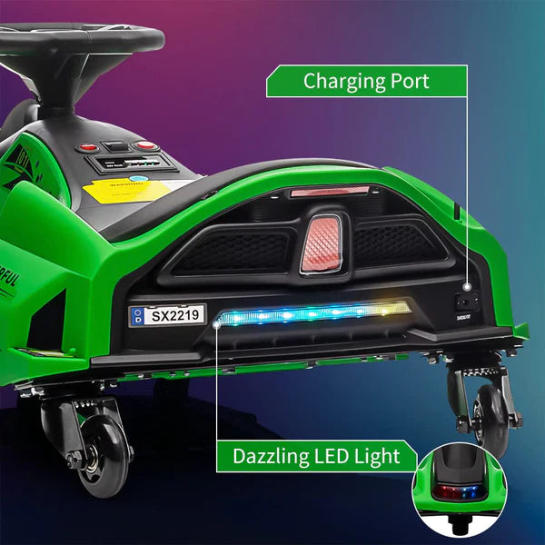 Garvee 24V Elektro-Gokart für Kinder mit LED Licht 180W Motor bis 7.5 mph Für Kinder 6-12 Jahre Outdoor Rennspaß