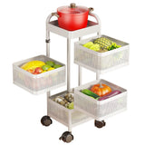 Garvee Küchenregal mit Rollen, 4-stufiges Stahlregal mit zusätzlicher Ablagefläche, mobiler Küchenwagen mit Belüftungsöffnungen für Küche, Vorratsraum und Hauswirtschaftsraum - Weiß