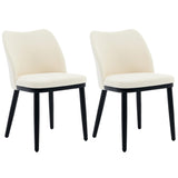Garvee Esszimmerstuhl gepolstert mit Samt, ergonomische Rückenlehne, Beige - Beige