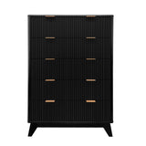 Garvee Leuchte mit 5 Schubladen, modernes Rillendesign, für Wohnzimmer und Esszimmer, weiß