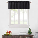GARVEE Verdunkelungs-Volants 1er-Set, Thermo-Fenstervolants 132 x 38 cm, Blickdicht & Wärmeisolierend für Wohnzimmer, Küche & Schlafzimmer, Schwarz - Schwarz