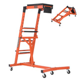 Garvee Höhenverstellbare Montageliege 181 kg aus Stahl, gepolsterte Werkstattliege mit Rollen für Arbeiten über Motorraum & Fahrzeugfront, Orange - Orange