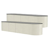 Garvee 1er Set Hochbeet Metall 244 x 60 x 60 cm, Verzinkt, Rostbeständig, Extra Tief, Beige - Beige