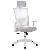 Garvee Bürostuhl Mesh Weiß Grau, Ergonomisch, Höhenverstellbar, Drehbar, Für Büro & Homeoffice - Weiß+Grau