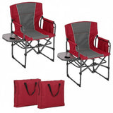 Garvee Extra Große Campingstühle 2er Set Mit Seitentisch Aufbewahrungstasche Getränkehalter Für Camping 50cm Breit Wetterfest