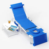 Garvee 3-in-1-Sonnenliege mit Gesichtsausschnitt, klappbar, Drei Liegearten, Blau - Blau