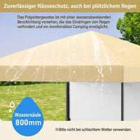 GARVEE 2,2 x 2,2 m Pop-Up Pavillon, Wasserdichtes Gartenpavillon mit UV-Schutz, Höhenverstellbar und Tragetasche, Ideal für Garten, Camping und Outdoor Events, Cremefarben