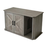 Garvee Katzenklo Schrank mit 2 Türen, 85 × 49 × 50 cm, Katzentoilettenschrank mit seitlichem Eingang, Katzenklo Möbel als Beistelltisch für Wohnzimmer und Schlafzimmer - Grau
