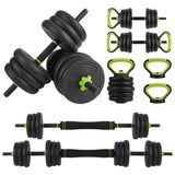 Garvee Verstellbare Hanteln 4-in-1 Set mit Barbell, Kettlebell, Push-up Griffen, ABS-Material, Rutschfest, 5-21lbs, Für Heimtraining