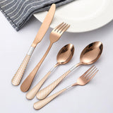 Garvee Besteckset 20er-Set, Edelstahl, Roségold, für Alltag, Familienessen & Gäste - Roségold