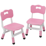 GARVEE Kinderstühle 2er-Set, 3-Stufig Höhenverstellbar, Mitwachsender Kinderstuhl für Kinder von 2–6 Jahren, Stabil, Leicht & Ergonomisch, Rosa - Rosa