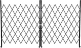 Garvee Scherengitter aus Stahl, ausziehbares Sicherheitsgitter 155 × 310 cm, faltbares Absperrgitter mit Rollen und Verriegelung, mobiles Akkordeongitter für Garage, Hof und Garten - Schwarz