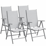 Garvee 4er Set Klapp-Gartenstühle Aluminium 8-Fach Verstellbar Für Balkon Terrasse Garten, 150 kg Tragkraft, Schwarz