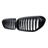 Garvee 2Stück Auto Kühlergrill Frontstoßstange Einzelstreben-Designs Grill Einsatz Ersatz für 2017-2020 5er G30 G31 G38, Schwarz, Robust, Einfach Montage