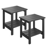 Garvee 2er Set HDPE Outdoor Beistelltisch Mit 2 Ebenen Für Terrasse Und Balkon 18 Zoll Wetterfest - 