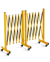 Garvee Absperrgitter 335 cm Metall, Klappbar, Mit Rollen, Robust, Für Verkehr, Gelb Schwarz - Gelb