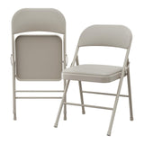 Garvee Esszimmerstühle 8er-Set, klappbar, mit Rückenlehne, gepolstert, Stahl, Beige - Beige