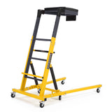Garvee Motorraum-Arbeitsliege, 125–175 cm höhenverstellbar, 181 kg Tragkraft, 6 Lenkrollen, gepolsterte Liegefläche, für Garage & Werkstatt, Gelb - Gelb+Schwarz
