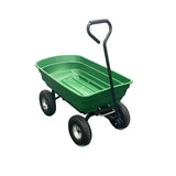 Garvee Schubkarre mit 2 Luftreifen, 113 L Gartenkarre bis 272 kg mit kippbarer HDPE-Wanne und Stahlrahmen für Garten und Hof, Grün - Grün