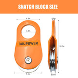 Garvee Offroad-Bergungsset mit 7,6 cm × 2,4 m Abschleppgurt, Umlenkrolle, 2 D-Schäkeln, Orange - Orange