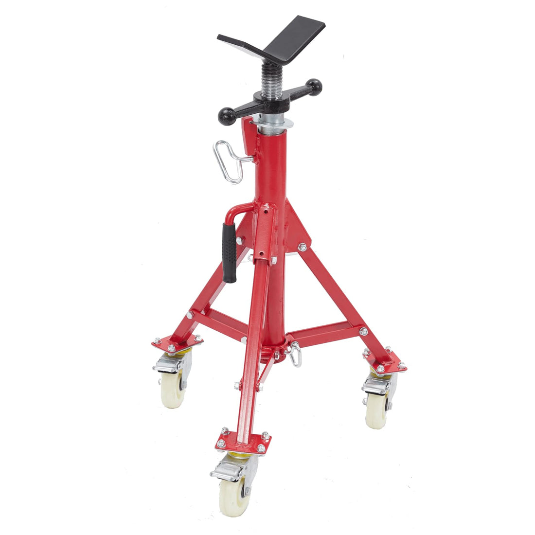 Garvee Höhenverstellbarer V-Kopf-Rohrbock mit Rollen, 71–132 cm, 1.134 kg Tragkraft, klappbarer Rohrständer aus robustem Kohlenstoffstahl, tragbar und korrosionsbeständig