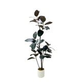 Garvee Künstlicher Gummibaum 5FT Mit Anpassbaren Blättern Und Dekotopf Für Wohnzimmer Und Büro, Grün - 5Ft