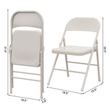 Garvee Esszimmerstühle 8er-Set, 47 × 50 × 75 cm, klappbar, Stahl, Beige