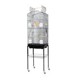 Garvee Vogelkäfig 46 × 36 × 151 cm mit Spieltop, abnehmbarem Rollständer, 4 Futtertüren, Ablage und Ausziehwanne