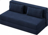 Garvee Schlafsofa aus Leinenstoff mit Stauraum, verstellbarer Sitz- und Liegefunktion und waschbarem Bezug - Blau