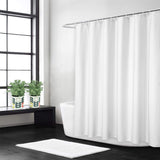 Garvee Flachs Leinen Duschvorhang 240GSM Schweres Gewebe Weiß 180x200 cm Hotelstil Mit Haken Badezimmer - Weiß
