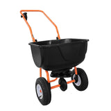 Garvee Walk Behind Lawn Spreader 70LB Kapazität Mit 10FT Breite Und 8" All-Terrain Reifen Für Gartenpflege, Stahlrahmen, Ergonomischer Griff