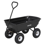 Garvee Garten-Kippwagen, Metallnaben mit Luftreifen, Seitenwände, Schwarz