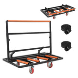 Garvee Spezialplattformwagen mit Schutzkante für den Transport von Gipsplatten auf Baustellen 907kg, Schwarz - Orange