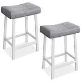 Garvee Barhocker 2er-Set, 61 cm, PU-Kunstleder, Gepolstert, Metallgestell für Kücheninsel & Bar, pflegeleicht, Grau - Grau