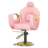 Garvee Friseurstuhl, 360° drehbar, höhenverstellbar, für Friseursalon und Barbershop, Rosa-Gold - Rosa-Gold