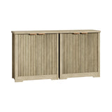 Garvee Sideboard 2er-Set in Hellbraun mit Fluted-Front, 2 Türen und verstellbaren Einlegeböden - Hellbraun