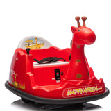 Garvee Elektro-Autoscooter für Kinder 360° Drehung Giraffe Design Rot mit LED für Kinder ab 3 Jahren - Rot