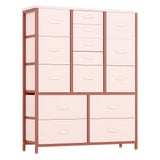 Garvee Badezimmerschrank mit 15 Schubladen, für Bad und Gäste-WC, Rosa - Rosa