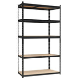 Garvee 5-Stöckiges Metallregal, Verstellbar, Robust, Schwarz, für Küche & Garage