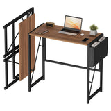 Garvee 31,5" Klappbarer Computertisch Mit Kopfhörerhaken Für Home Office 31,5 Zoll Holzfarbe - Rustic Braun