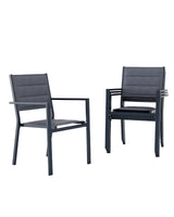 Garvee 4er Set Aluminium Stapelstühle Für Terrasse, Garten & Balkon, Leicht & Wetterfest, Dunkelgrau, Modernes Design - rot