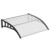 GARVEE Türvordach 120 × 80 cm aus Polycarbonat, UV-beständiger Regen- und Wetterschutz für Haustür & Fenster, Transparent - Transparent