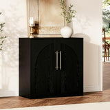 Garvee Sideboard, 1 Stück, verstellbare Einlegeböden, Kippschutz, Schwarz - Schwarz