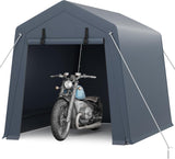 Garvee Tragbarer Outdoor Lagerzelt 6x8 ft Mit Stahlrahmen Und 240G PE Tarp, UV-Beständig, Wasserdicht, Grau