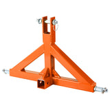 Garvee 3-Punkt-Anhängerkupplung 2" mit Zughaken Kategorie 1 für Subkompakt-Traktoren Kubota Yanmar Robuster Stahl, Orange - Orange