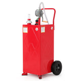 Garvee Kraftstoffbehälter 114 L mit manueller Pumpe, Edelstahl, Geländereifen, abschließbarer Deckel für Autos und Boote, Diamant-Design, Rot - Rot
