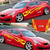 Garvee Große Böden 3D-Flamme Totem Autoaufkleber Selbstklebend Vinyl für Autos Gelb