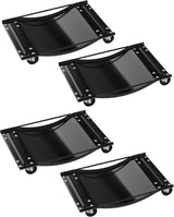 Garvee Auto-Rangierhilfe 4er-Set, 1134 kg pro Stück, 4536 kg Gesamttragkraft, Stahl-Rangierwagen mit Fußpedal und Rollen, Schwarz - Schwarz