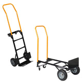 Garvee Faltbarer Transportwagen aus Stahl, 4 pannensichere Räder, 136–180 kg, Lager & Garten, Orange - Schwarz+Orange